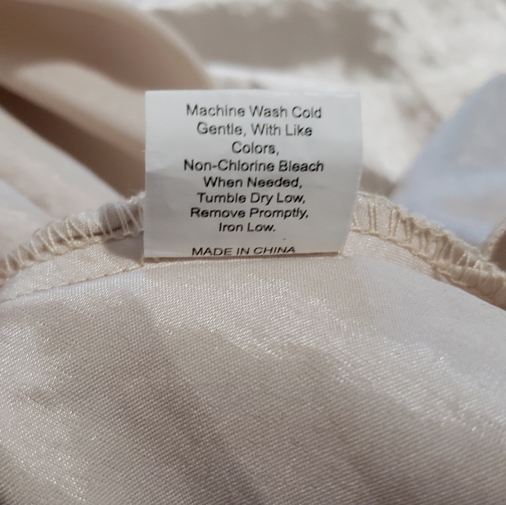 Satin and Lace Slip Nightgown Chemise 5XL Nude Beige - Picture 10 of 12